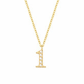BohoMoon Stainless Steel Glow Number Necklace Gold / 1