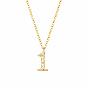 BohoMoon Stainless Steel Glow Number Necklace Gold / 1
