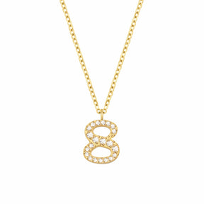 BohoMoon Stainless Steel Glow Number Necklace Gold / 8