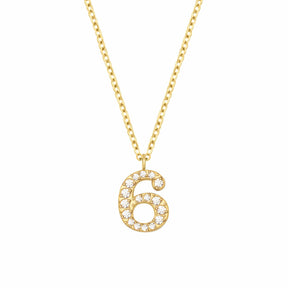 BohoMoon Stainless Steel Glow Number Necklace Gold / 6