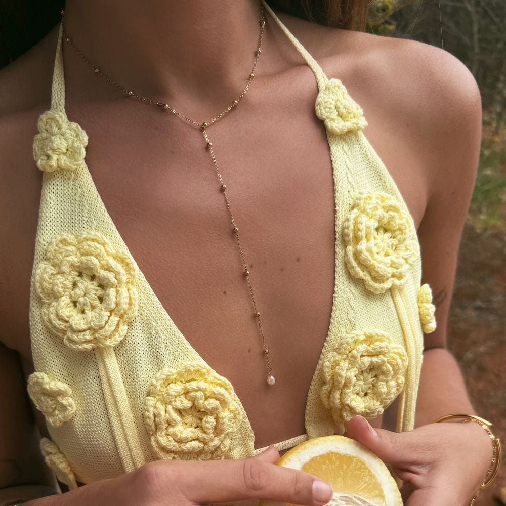 Bohomoon Stainless Steel Golden Hour Lariat Choker / Necklace