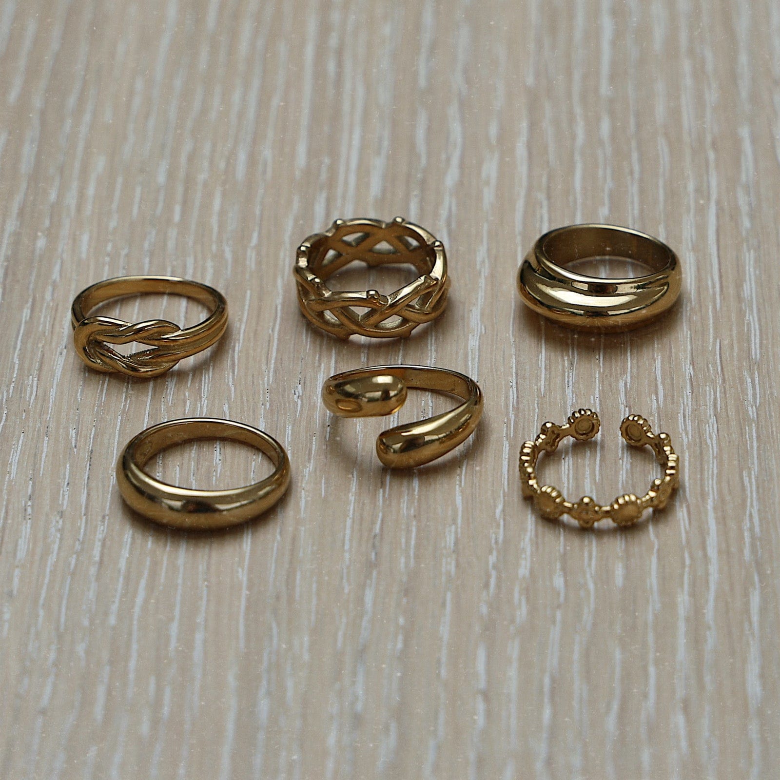 BohoMoon Stainless Steel Golden Ring