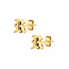 BOHOMOON Stainless Steel Gothic Initial Earrings Gold / A