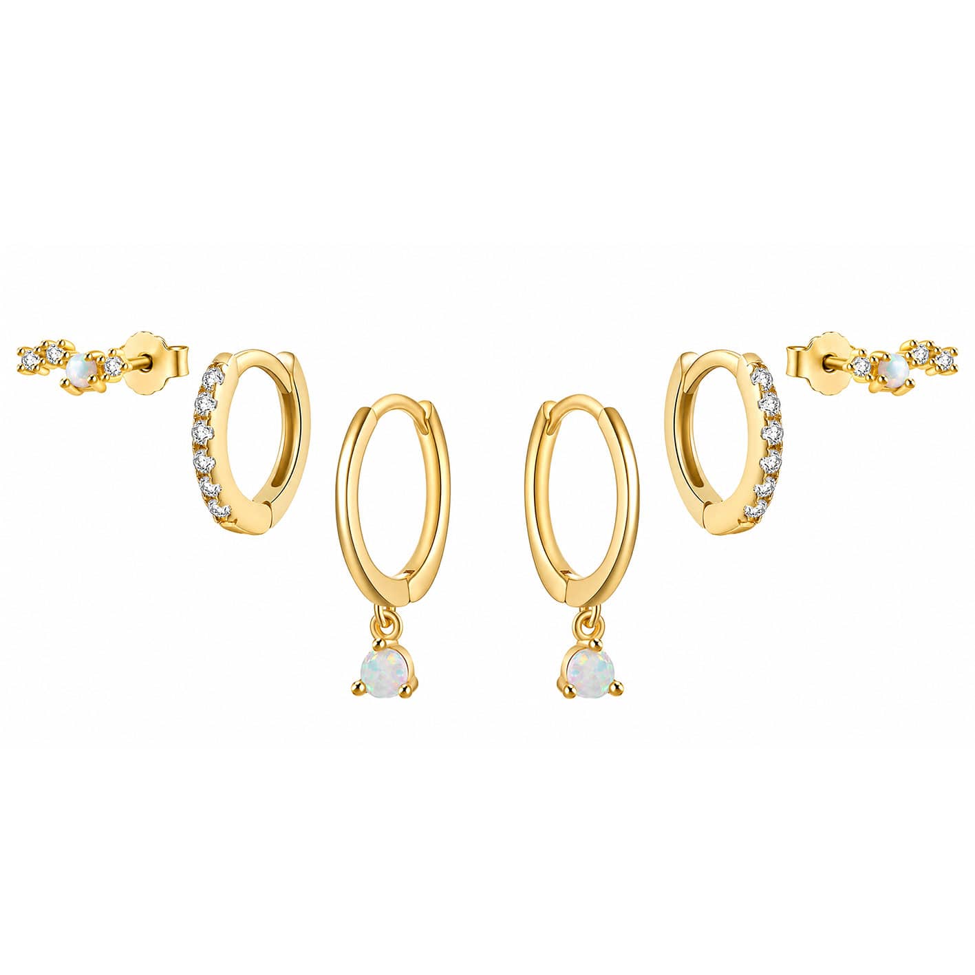 Bohomoon Stainless Steel Grace Opal Earring Set
