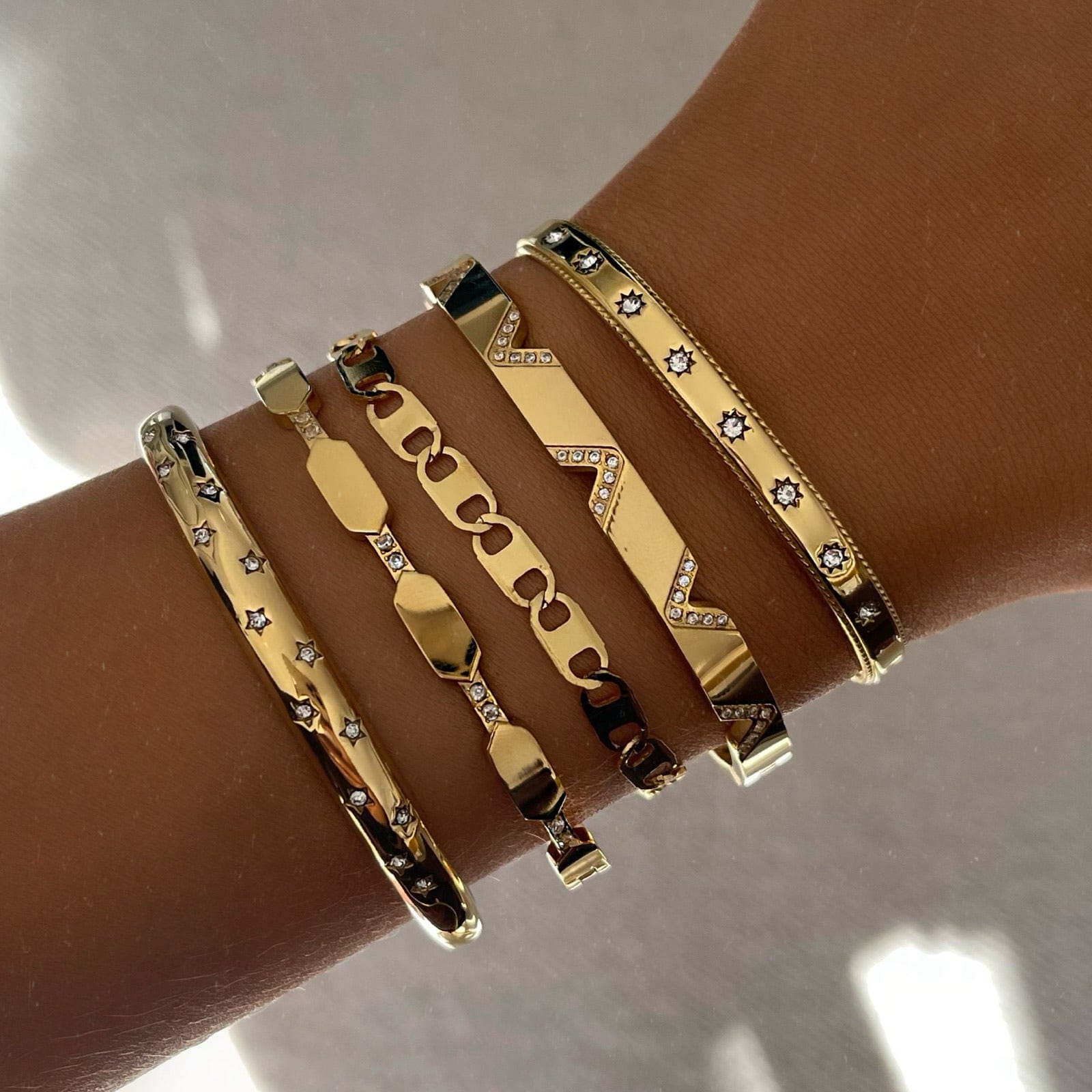 BohoMoon Stainless Steel Gravity Cuff Bracelet Gold