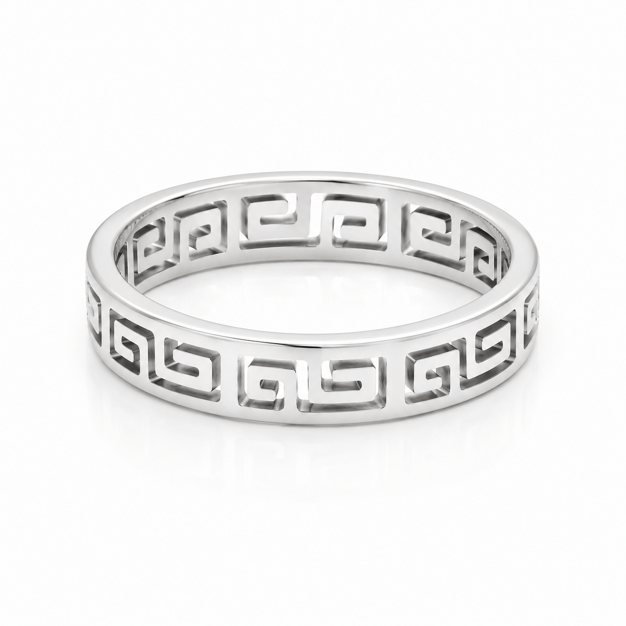 Bohomoon Stainless Steel Greek Key Ring