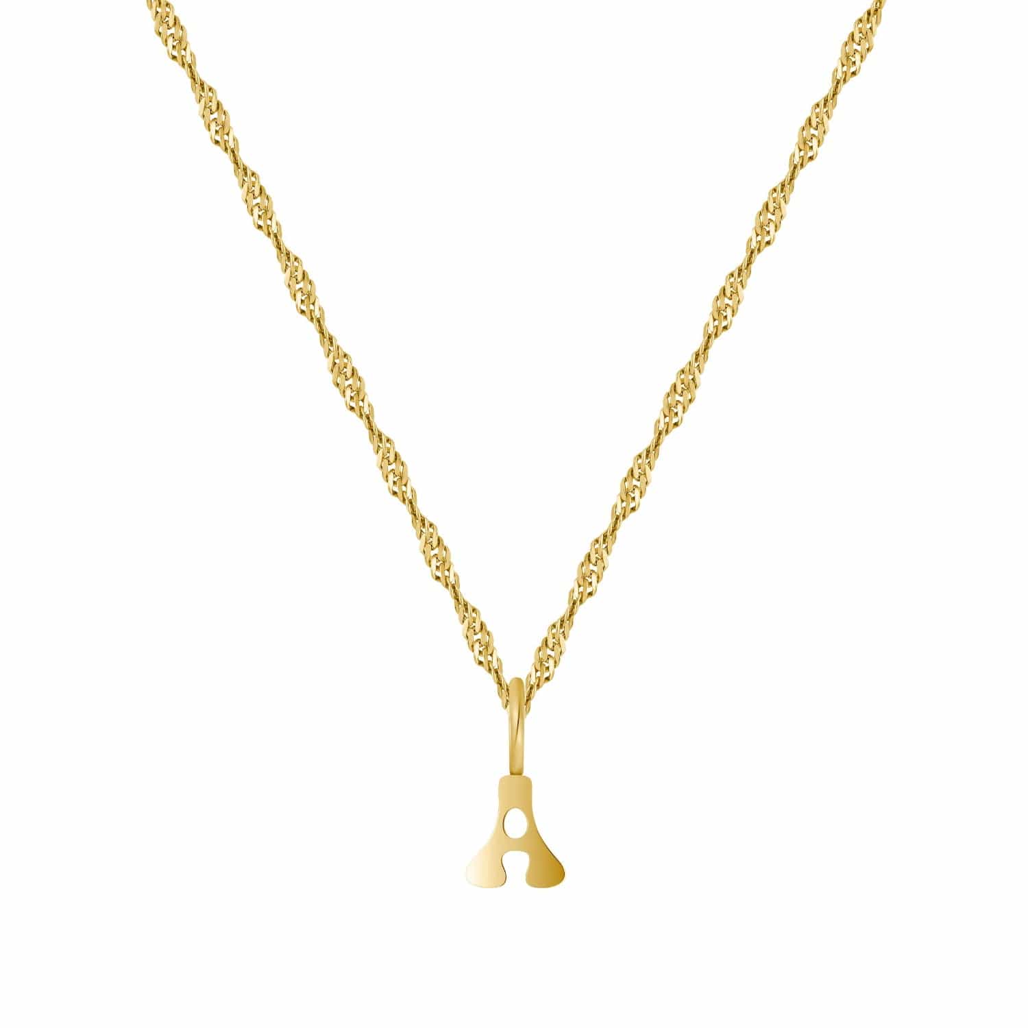 Bohomoon Stainless Steel Groovy Mini Initial Necklace