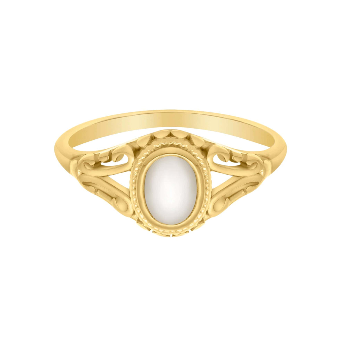 BohoMoon Stainless Steel Hadley Pearl Ring Gold / US 6 / UK L / EUR 51 (small)