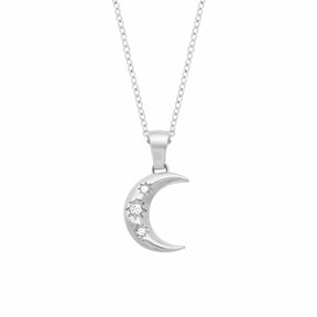 BohoMoon Stainless Steel Half Moon Necklace Silver