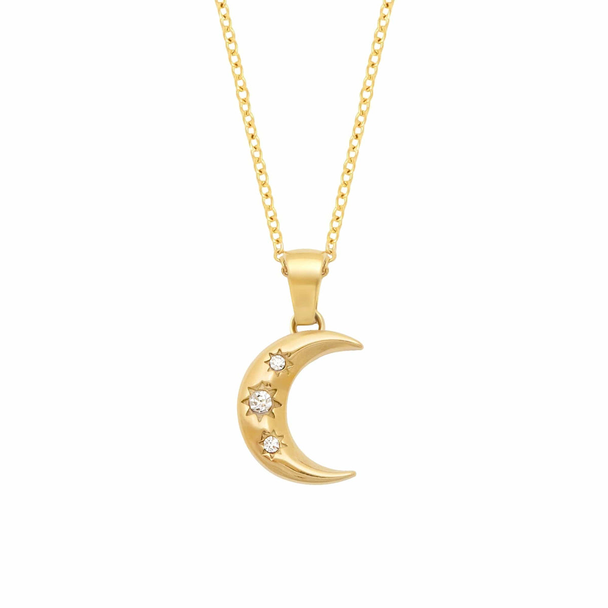BohoMoon Stainless Steel Half Moon Necklace Gold