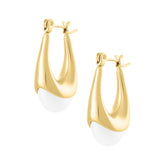 Bohomoon Stainless Steel Halle Pearl Hoop Earrings