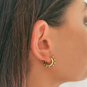 BohoMoon Stainless Steel Hallie Huggie Hoop Earrings Gold
