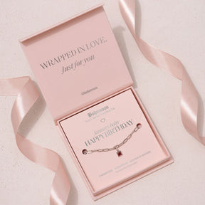 Bohomoon Stainless Steel Happy Birthday Birthstone Bracelet