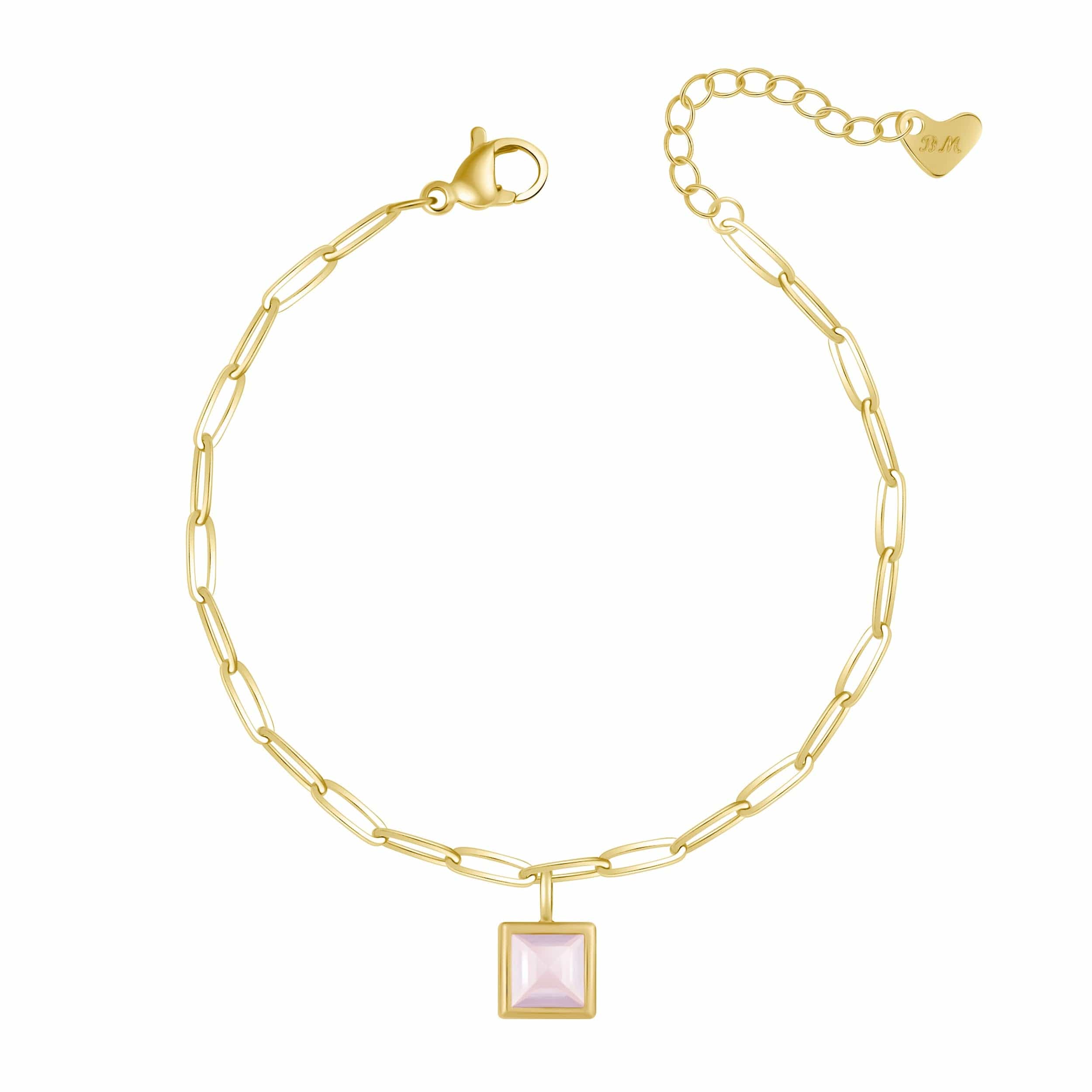 Bohomoon Stainless Steel Happy Birthday Birthstone Bracelet