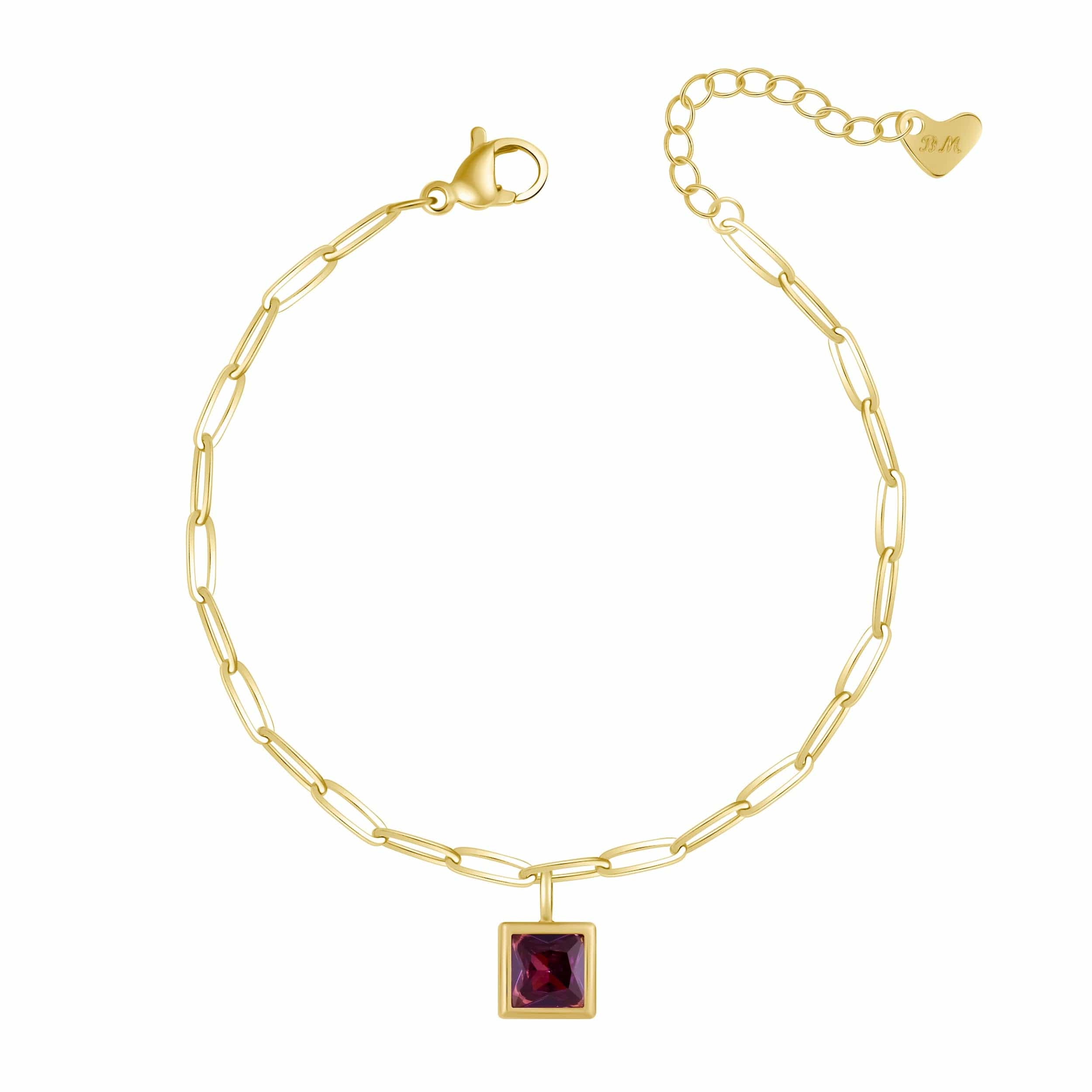 Bohomoon Stainless Steel Happy Birthday Birthstone Bracelet