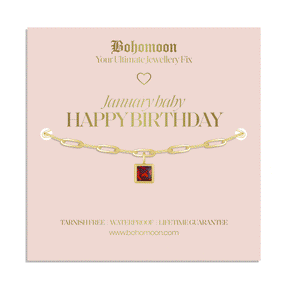 Bohomoon Stainless Steel Happy Birthday Birthstone Bracelet