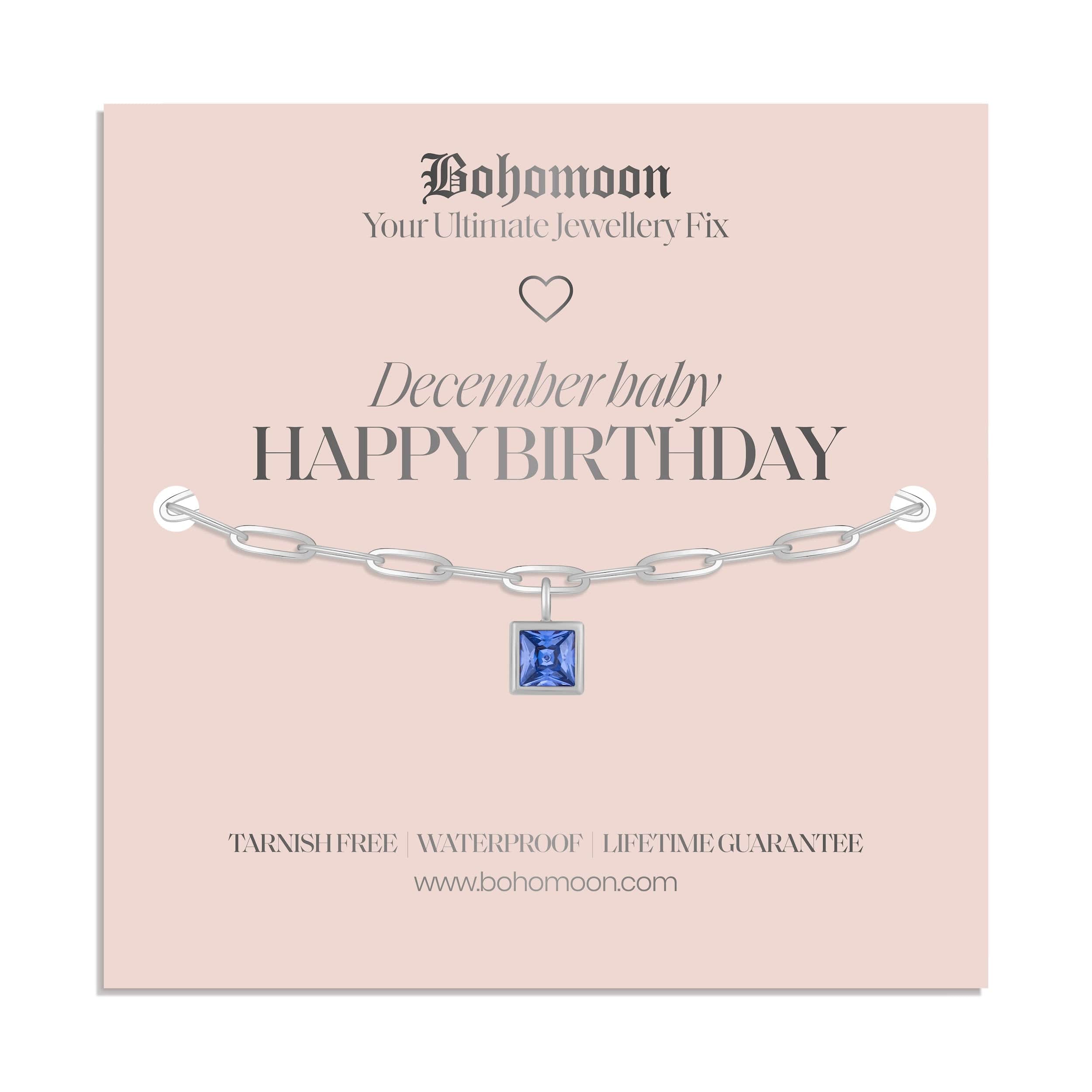 Bohomoon Stainless Steel Happy Birthday Birthstone Bracelet