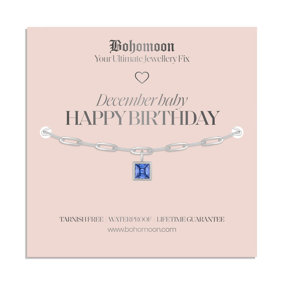 Bohomoon Stainless Steel Happy Birthday Birthstone Bracelet