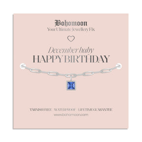 Bohomoon Stainless Steel Happy Birthday Birthstone Bracelet
