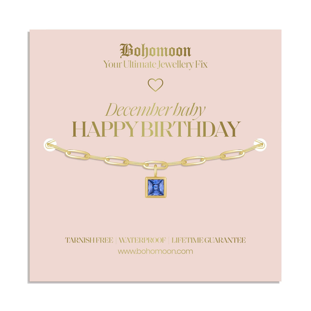 Bohomoon Stainless Steel Happy Birthday Birthstone Bracelet
