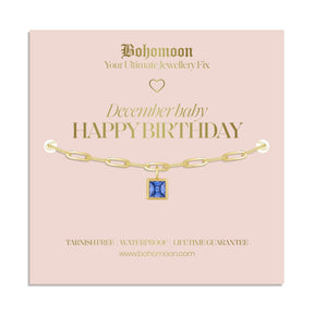 Bohomoon Stainless Steel Happy Birthday Birthstone Bracelet