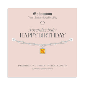 Bohomoon Stainless Steel Happy Birthday Birthstone Bracelet