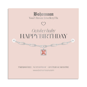 Bohomoon Stainless Steel Happy Birthday Birthstone Bracelet
