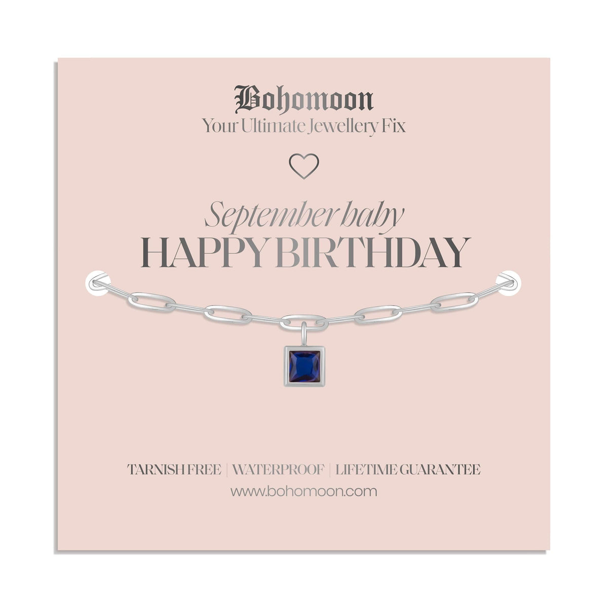 Bohomoon Stainless Steel Happy Birthday Birthstone Bracelet