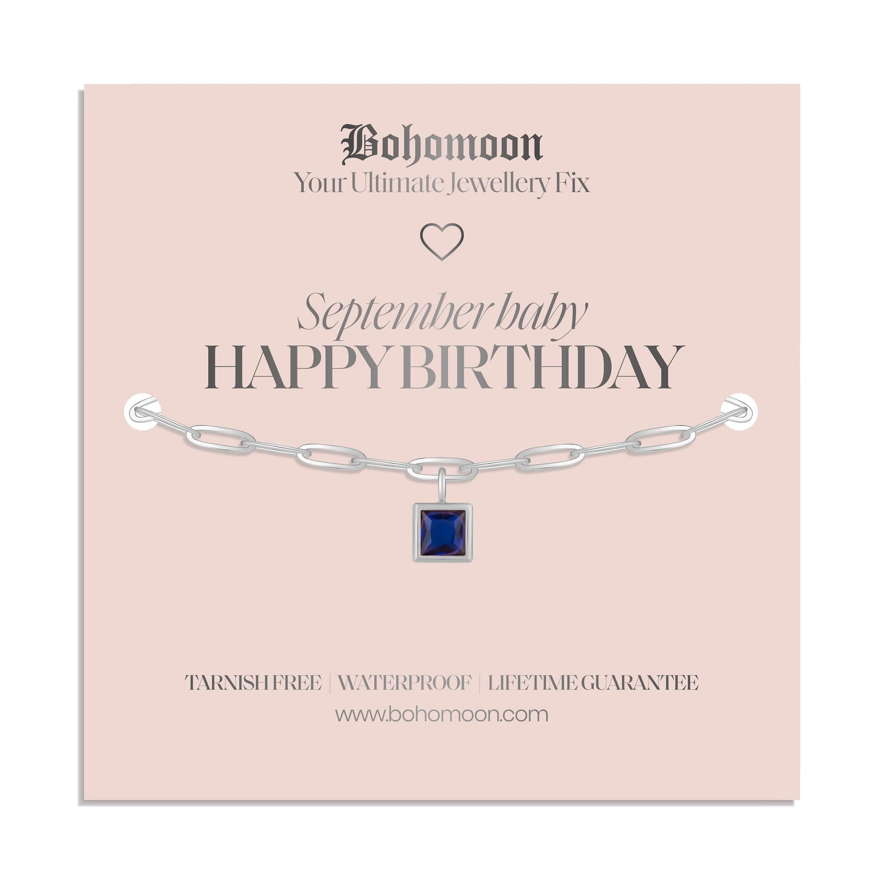 Bohomoon Stainless Steel Happy Birthday Birthstone Bracelet