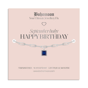 Bohomoon Stainless Steel Happy Birthday Birthstone Bracelet