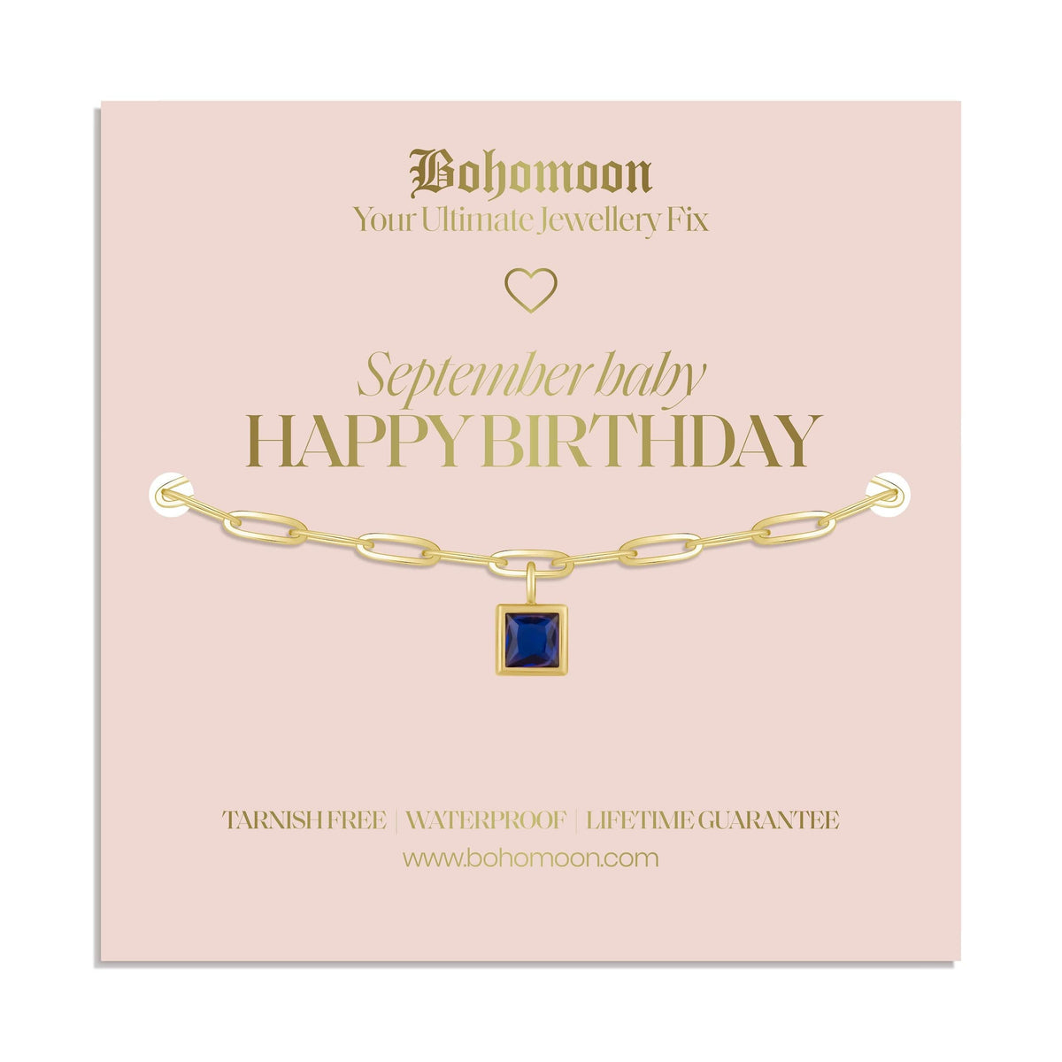 Bohomoon Stainless Steel Happy Birthday Birthstone Bracelet