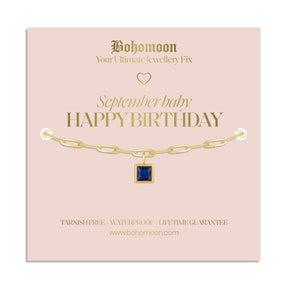 Bohomoon Stainless Steel Happy Birthday Birthstone Bracelet