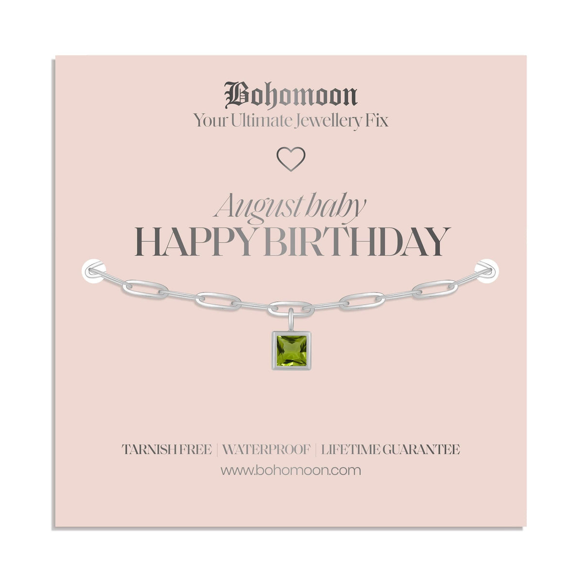Bohomoon Stainless Steel Happy Birthday Birthstone Bracelet