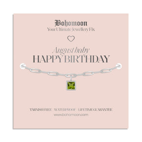 Bohomoon Stainless Steel Happy Birthday Birthstone Bracelet