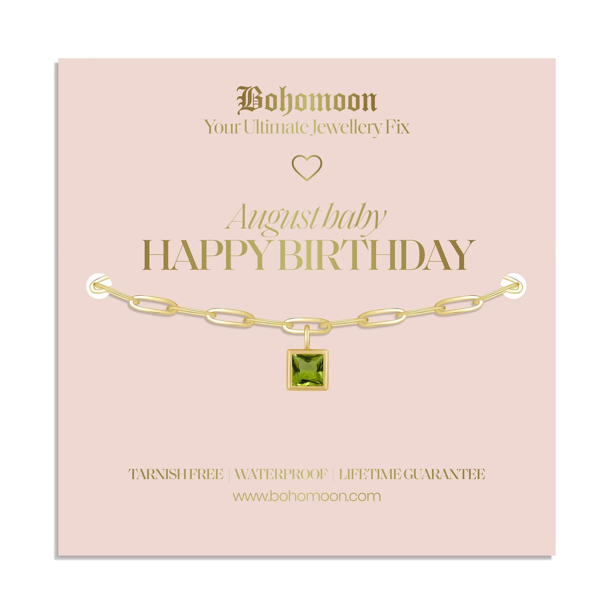 Bohomoon Stainless Steel Happy Birthday Birthstone Bracelet