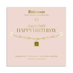 Bohomoon Stainless Steel Happy Birthday Birthstone Bracelet