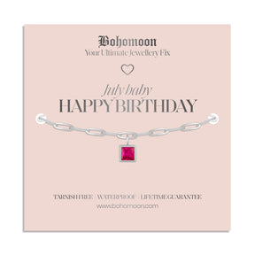 Bohomoon Stainless Steel Happy Birthday Birthstone Bracelet