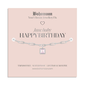 Bohomoon Stainless Steel Happy Birthday Birthstone Bracelet