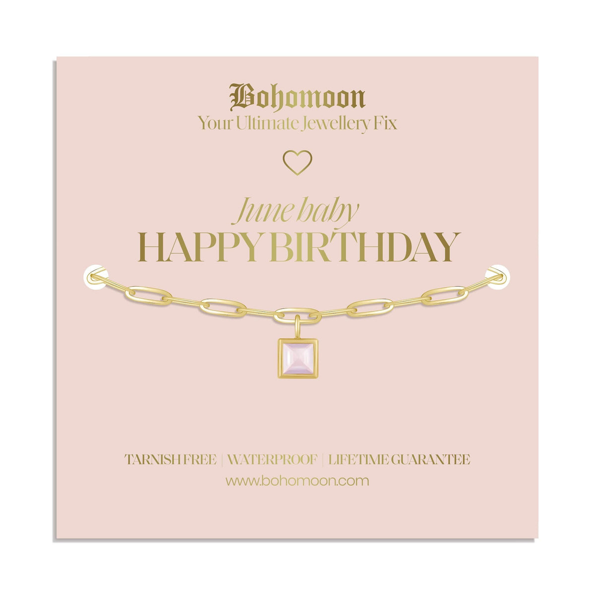 Bohomoon Stainless Steel Happy Birthday Birthstone Bracelet