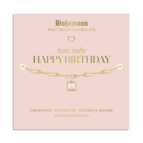 Bohomoon Stainless Steel Happy Birthday Birthstone Bracelet