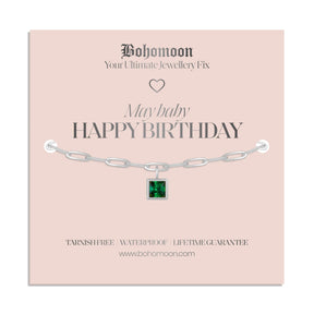 Bohomoon Stainless Steel Happy Birthday Birthstone Bracelet