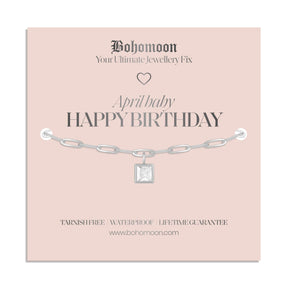 Bohomoon Stainless Steel Happy Birthday Birthstone Bracelet