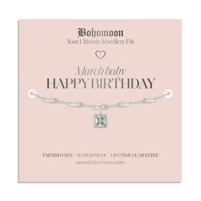 Bohomoon Stainless Steel Happy Birthday Birthstone Bracelet