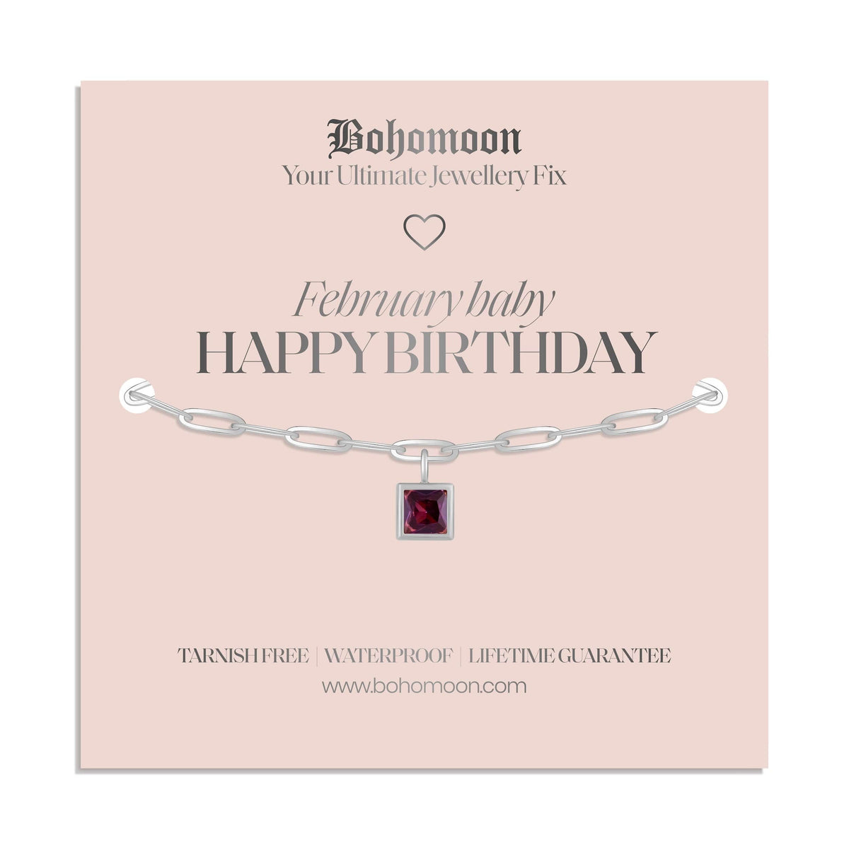 Bohomoon Stainless Steel Happy Birthday Birthstone Bracelet