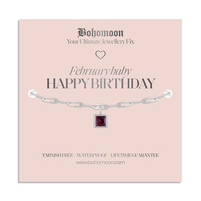 Bohomoon Stainless Steel Happy Birthday Birthstone Bracelet