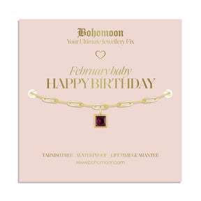 Bohomoon Stainless Steel Happy Birthday Birthstone Bracelet