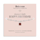 Bohomoon Stainless Steel Happy Birthday Birthstone Bracelet