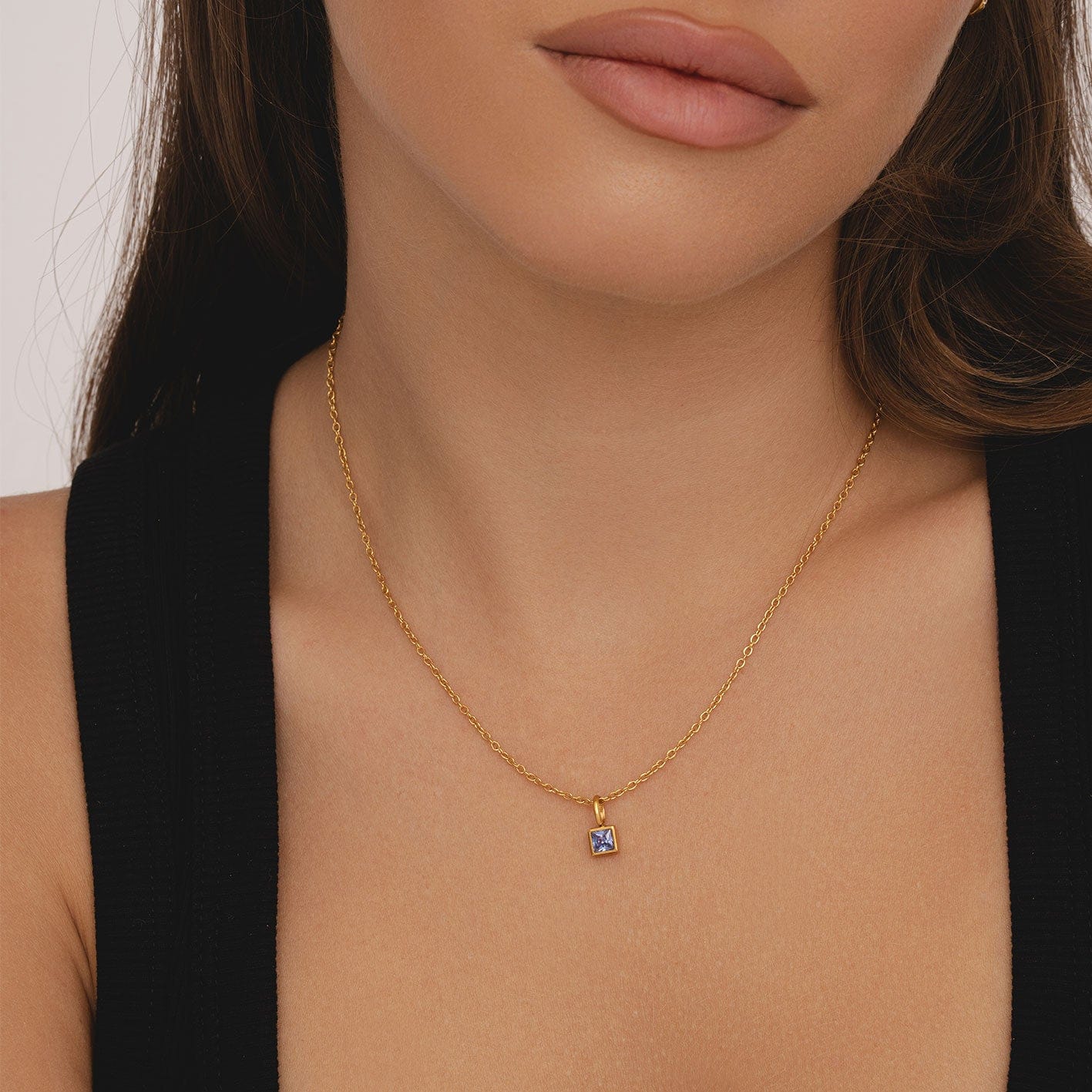 Bohomoon Stainless Steel Happy Birthday Birthstone Necklace