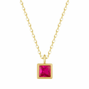 Bohomoon Stainless Steel Happy Birthday Birthstone Necklace