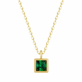 Bohomoon Stainless Steel Happy Birthday Birthstone Necklace